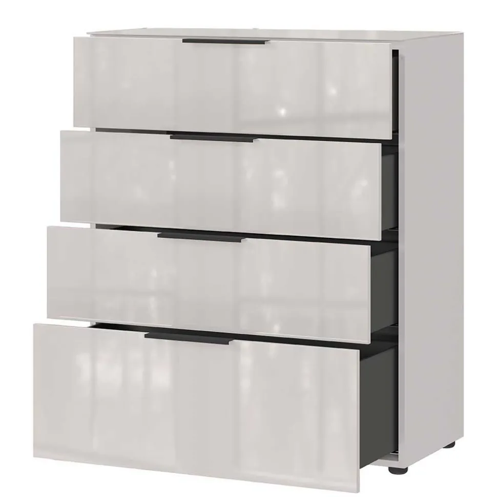 Breite Hochkommode in Hellgrau - Aquara