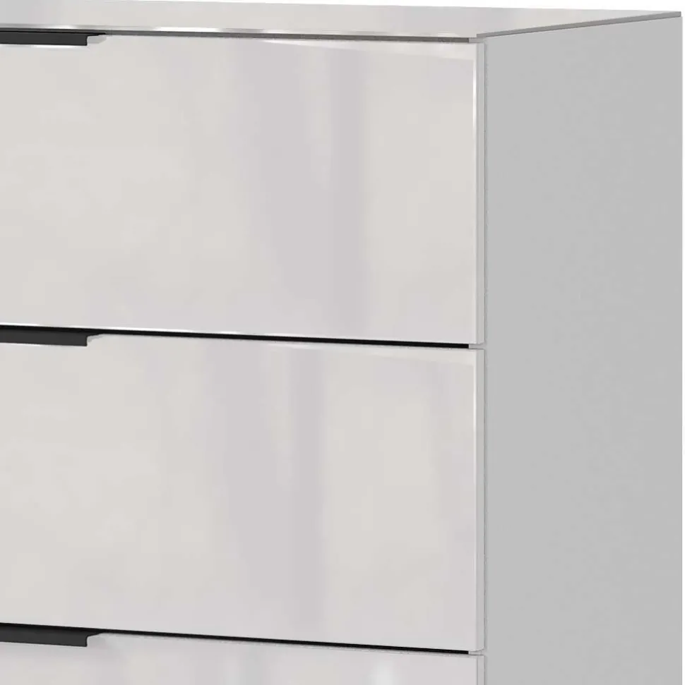 Breite Hochkommode in Hellgrau - Aquara