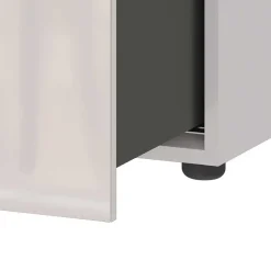 Breite Hochkommode in Hellgrau - Aquara