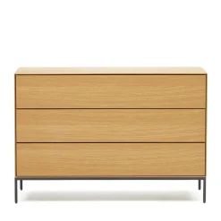 Breite Schubladen-Kommode in Eichefarben - Utperio