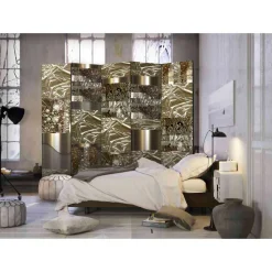 Breiter Paravent mit Metallmuster - Yarah