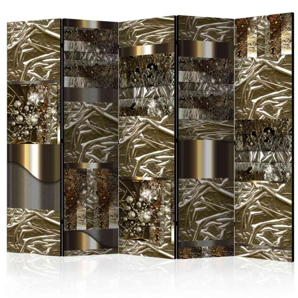Breiter Paravent mit Metallmuster - Yarah