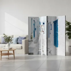 Breiter Raumtrenner in Weiß & Blau - Malta