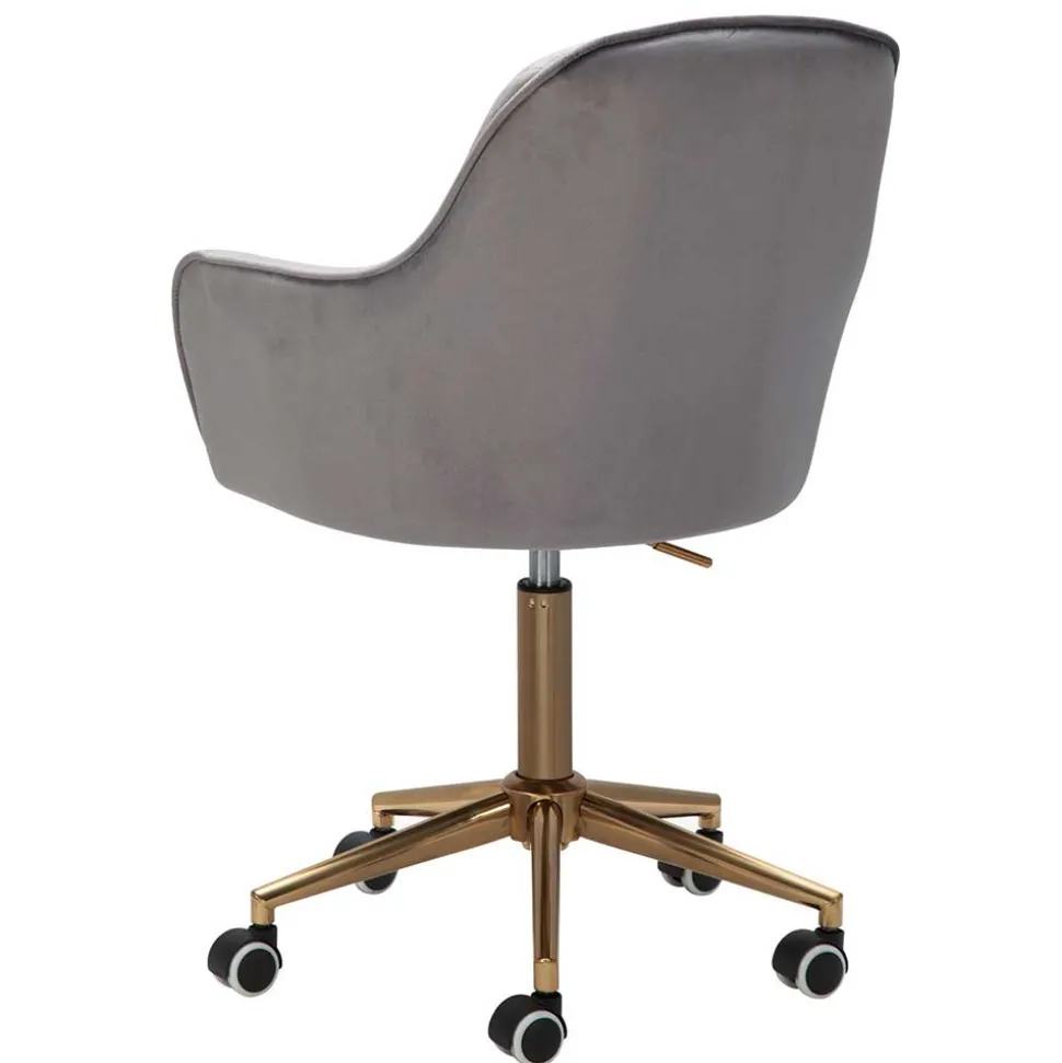 Büro Drehstuhl aus Samt in Grau - Horn