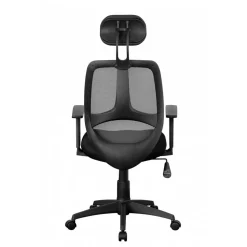 Büro Drehstuhl mit Kopfstütze in Schwarz - Joera