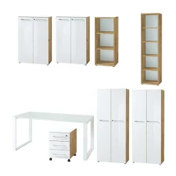Büro Einrichtung Möbel Set - Laszlo (achtteilig)