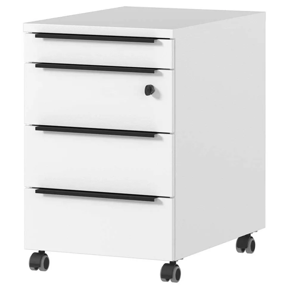 Büro Schreibtisch Rollcontainer in Weiß - Sparkle