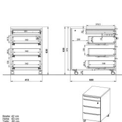 Büro Schreibtisch Rollcontainer in Weiß - Sparkle
