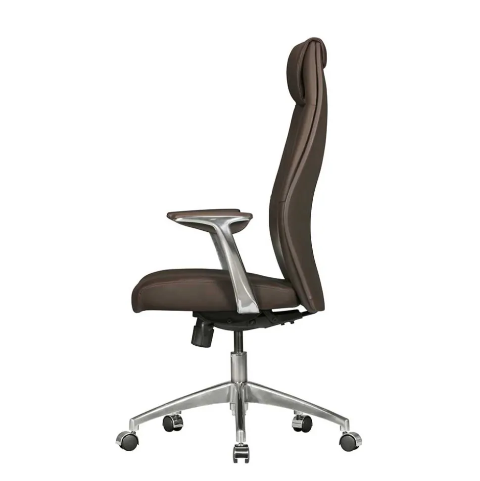 Büro Schreibtischsessel in Braun Leder - Mallavi