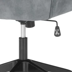 Büro Velours Drehstuhl in Grau auf Rollen - Rasmus