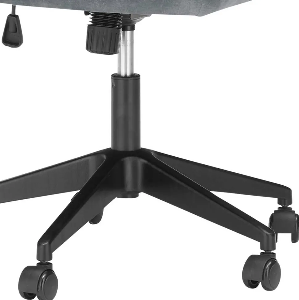 Büro Velours Drehstuhl in Grau auf Rollen - Rasmus