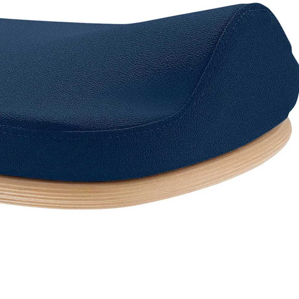 Bürohocker aus Holz mit Stoff in Blau - Alicudi