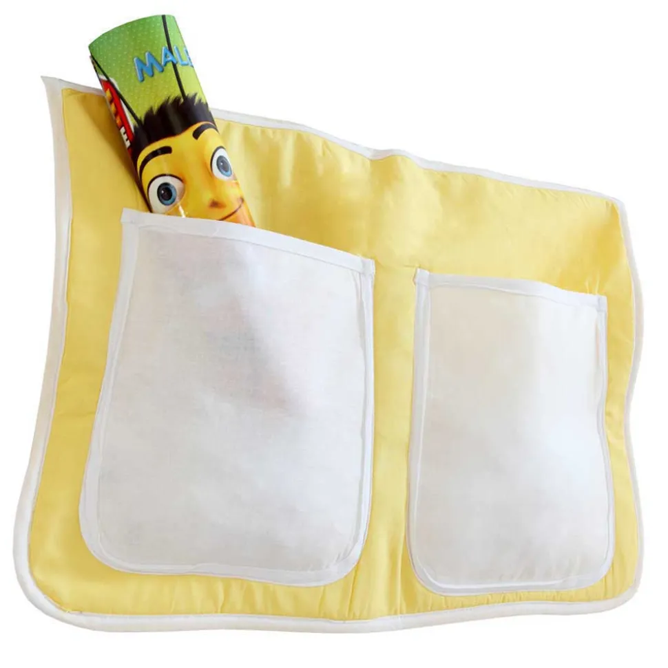 Buche Doppelhochbett in Weiß & Gelb - Linus