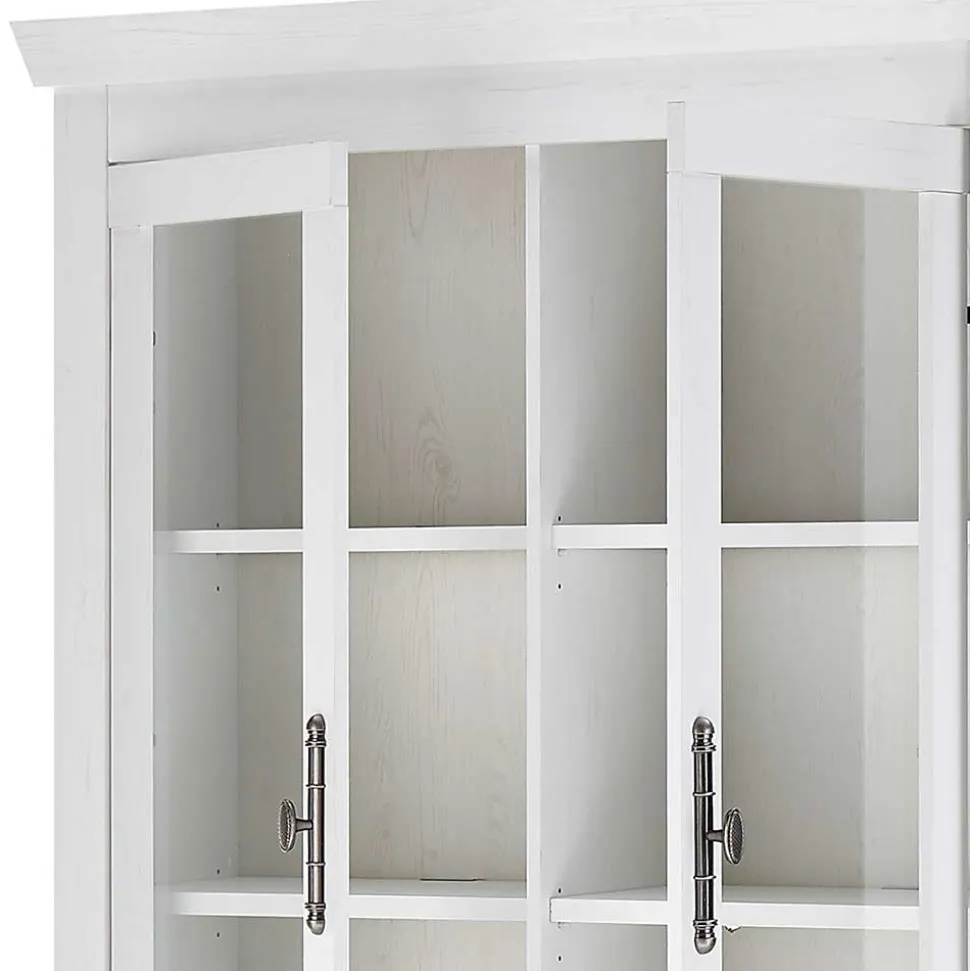 Buffet Vitrine in weißer Holzoptik Pinie - Liancos