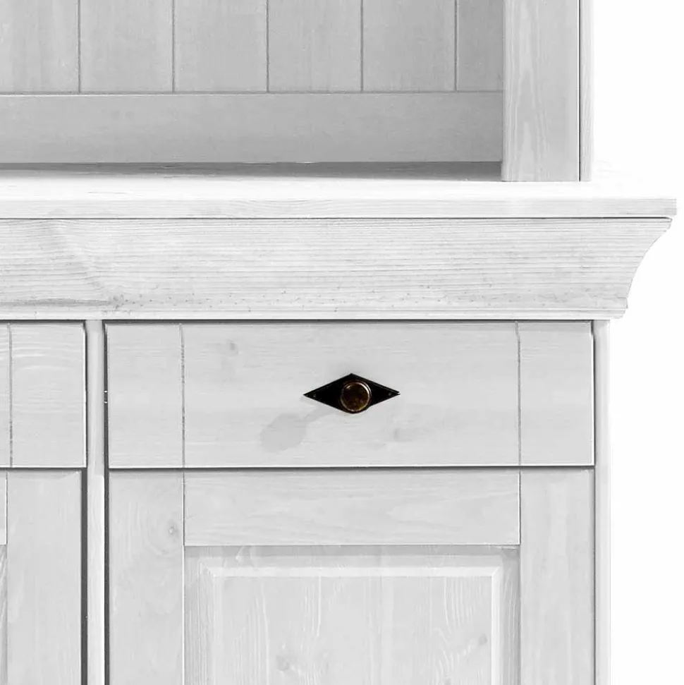 Buffetschrank Satumare in Weiß Kiefer teilmassiv