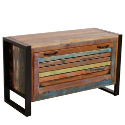 Bunte Flurmöbel im Shabby Chic - Vosbadus (vierteilig)