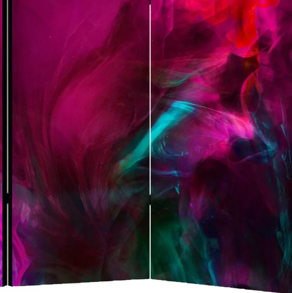 Bunter Paravent in Blau Grün Pink Rot - Tageda