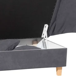 Chaiselongue in Anthrazit mit Buche - Adelina