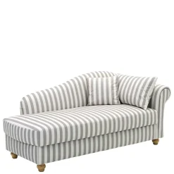 Chaiselongue mit Streifen in Weiß Braun - Adendro