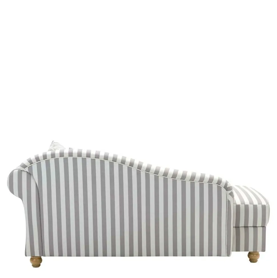 Chaiselongue mit Streifen in Weiß Braun - Adendro
