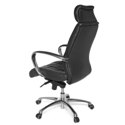 Chefsessel Schreibtischsessel aus Leder in Schwarz - Ekka