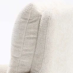 Chenille Armlehnenstuhl in Creme - Max (2er Set)