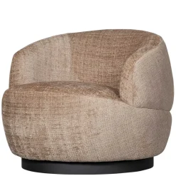 Chenille Drehsessel in Beige - Anvica