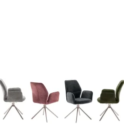 Chenille Drehstühle in Altrosa - Veron (2er Set)