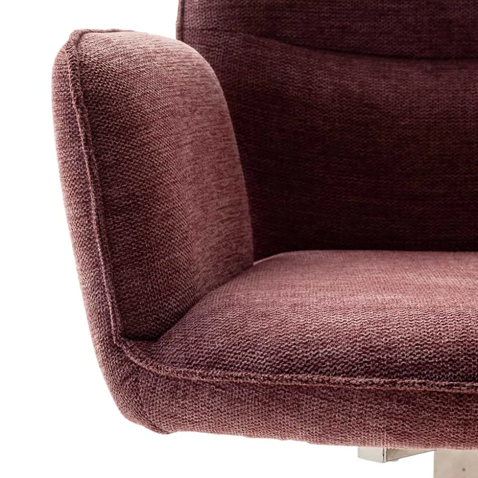 Chenille Drehstühle in Altrosa - Veron (2er Set)