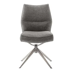 Chenille Esszimmerstuhl um 360 Grad drehbar - Padira (2er Set)