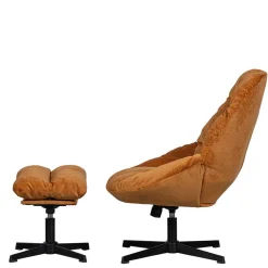 Chenille Relaxsessel in Ocker - Zinatella (zweiteilig)