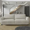 Chenille Schlafcouch in Beige - Bravassa
