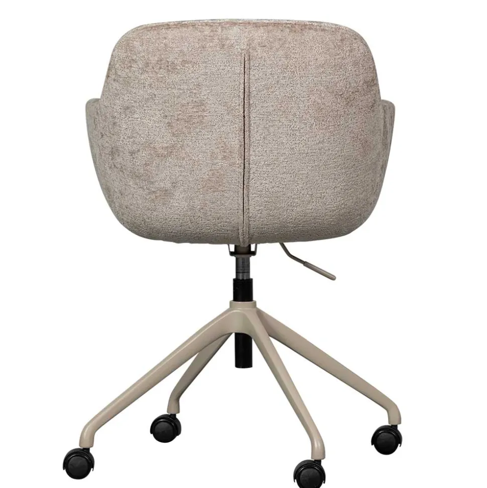 Chenille Schreibtischstuhl in Taupe - Vorius