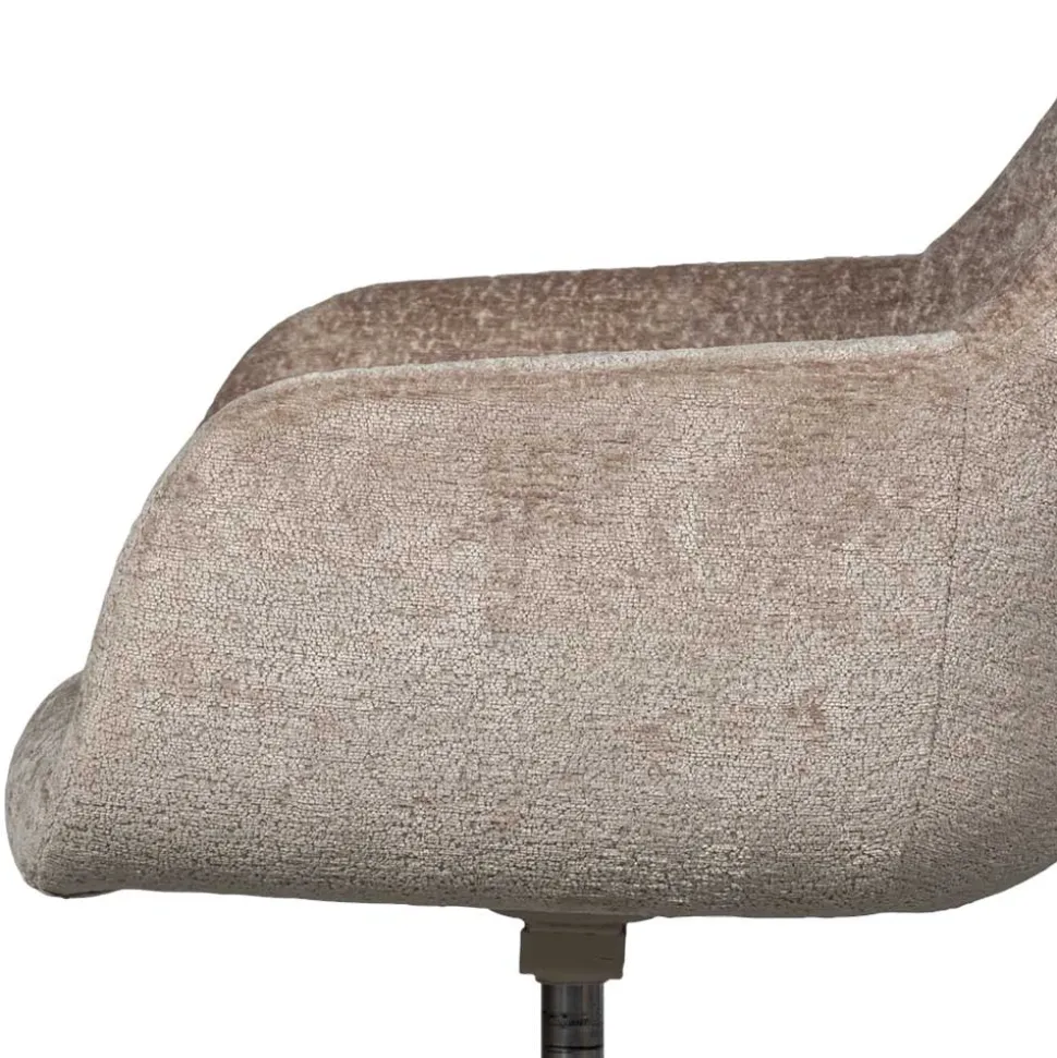Chenille Schreibtischstuhl in Taupe - Vorius
