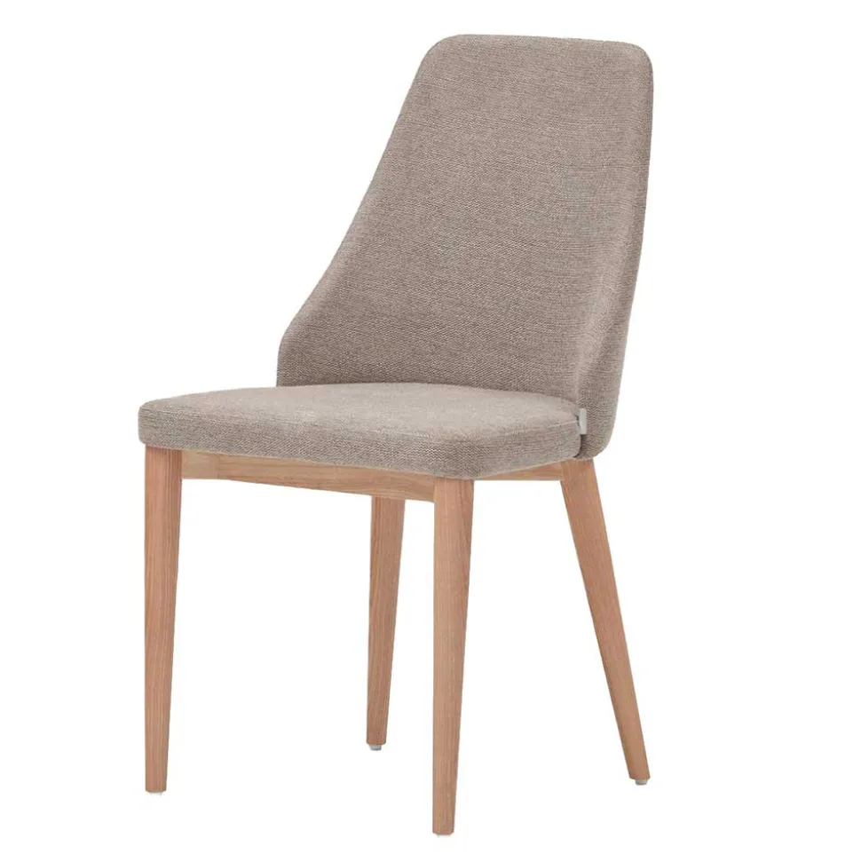 Chenille Stühle in Hellbraun - Hairos (6er Set)