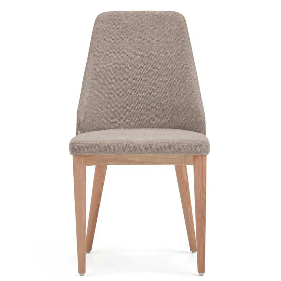 Chenille Stühle in Hellbraun - Hairos (6er Set)