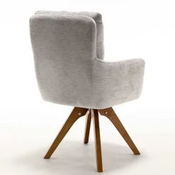 Chenille Tischsessel in Taupe - Fiorello (2er Set)