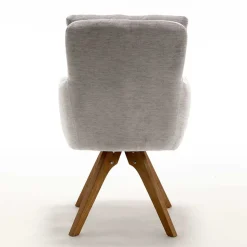 Chenille Tischsessel in Taupe - Fiorello (2er Set)