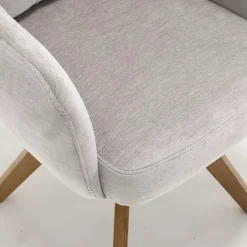 Chenille Tischsessel in Taupe - Fiorello (2er Set)