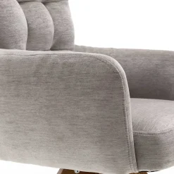 Chenille Tischsessel in Taupe - Fiorello (2er Set)