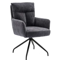 Chenille Tischsessel mit Drehfunktion - Lakeside (2er Set)