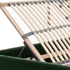 Chesterfield Bett in Dunkelgrün Samt - Jesafina