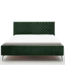 Chesterfield Bett in Dunkelgrün Samt - Jesafina