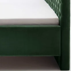 Chesterfield Bett in Dunkelgrün Samt - Jesafina