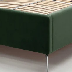 Chesterfield Bett in Dunkelgrün Samt - Jesafina