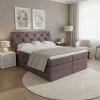Chesterfield Boxspringbett in Mauve Samt - Zoalin