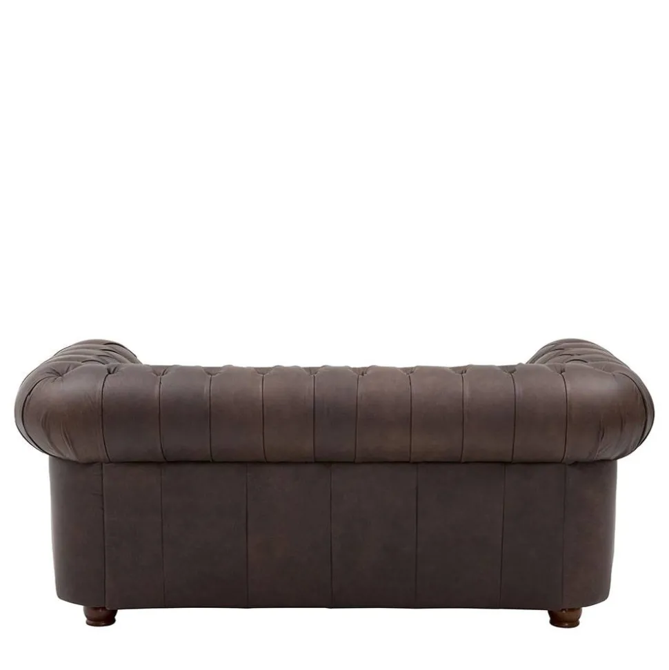 Chesterfield Couch aus Echtleder - Pluna