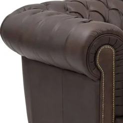 Chesterfield Couch aus Echtleder - Pluna