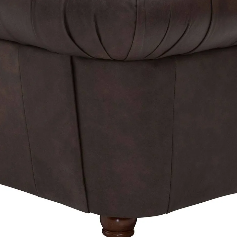 Chesterfield Couch aus Echtleder - Pluna
