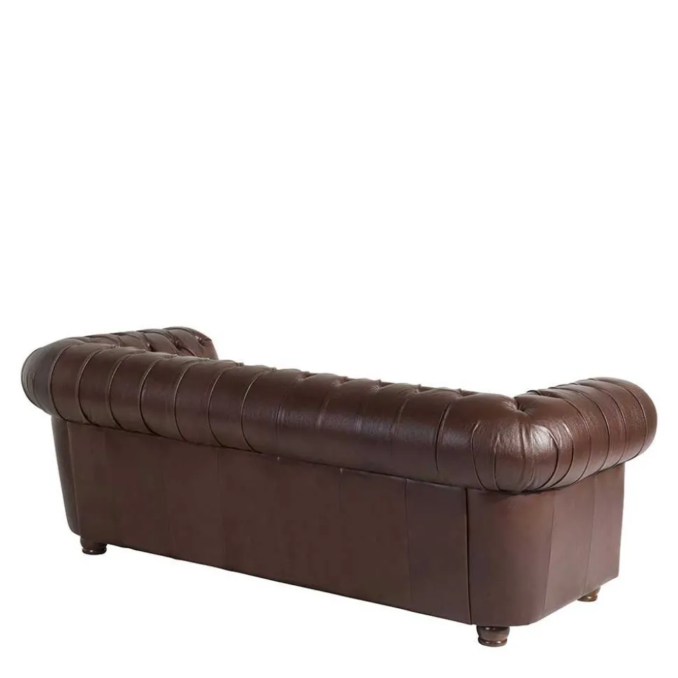 Chesterfield Ledergarnitur in Braun - Cementa (dreiteilig)